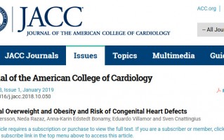 JACC：175万孕妈妈数据显示，孕早期肥胖与婴儿先天性心脏病风险升高相关