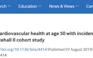 BMJ：50岁时的生活习惯和心血管健康评分每多1分，与痴呆风险降低11%相关