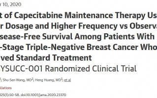 JAMA：低剂量卡培他滨维持治疗早期三阴性乳腺癌可提高5年无病生存率