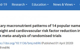 BMJ：14种流行饮食大比拼！不同饮食对于减肥或降低心血管风险的作用差异并不明显