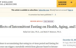 NEJM：轻断食有多健康超乎你想象