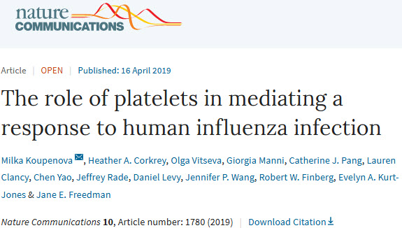 《自然》子刊：“吃货”血小板！科学家发现血小板能吞噬血液中的流感病毒，促进NET释放，或为流感增加心梗风险原因.jpg/