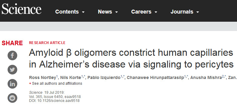 《科学》：AD为何脑血流量减少？研究发现Aβ可诱导内皮素的释放，收缩毛细血管.jpg/