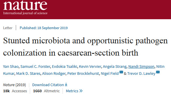 《自然》：剖宫产毁肠菌！迄今最大规模研究表明，分娩方式会严重影响婴儿肠菌.jpg/