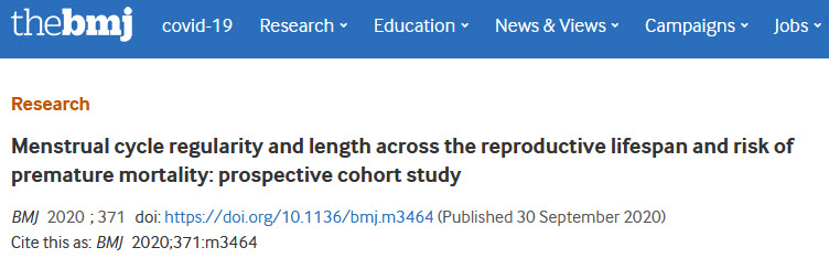 BMJ：月经周期不规律和较长与过早死亡的高风险有关.jpg